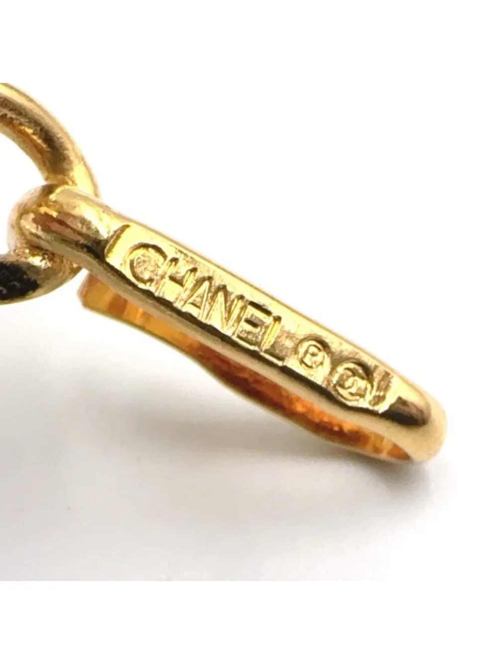 Chanel CC Logo Cambon Plate Gold Plated Chain Belt